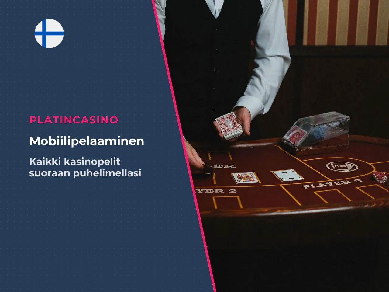 Mobiiliformaatti ja navigointi kasinon osioissa. PlatinCasino