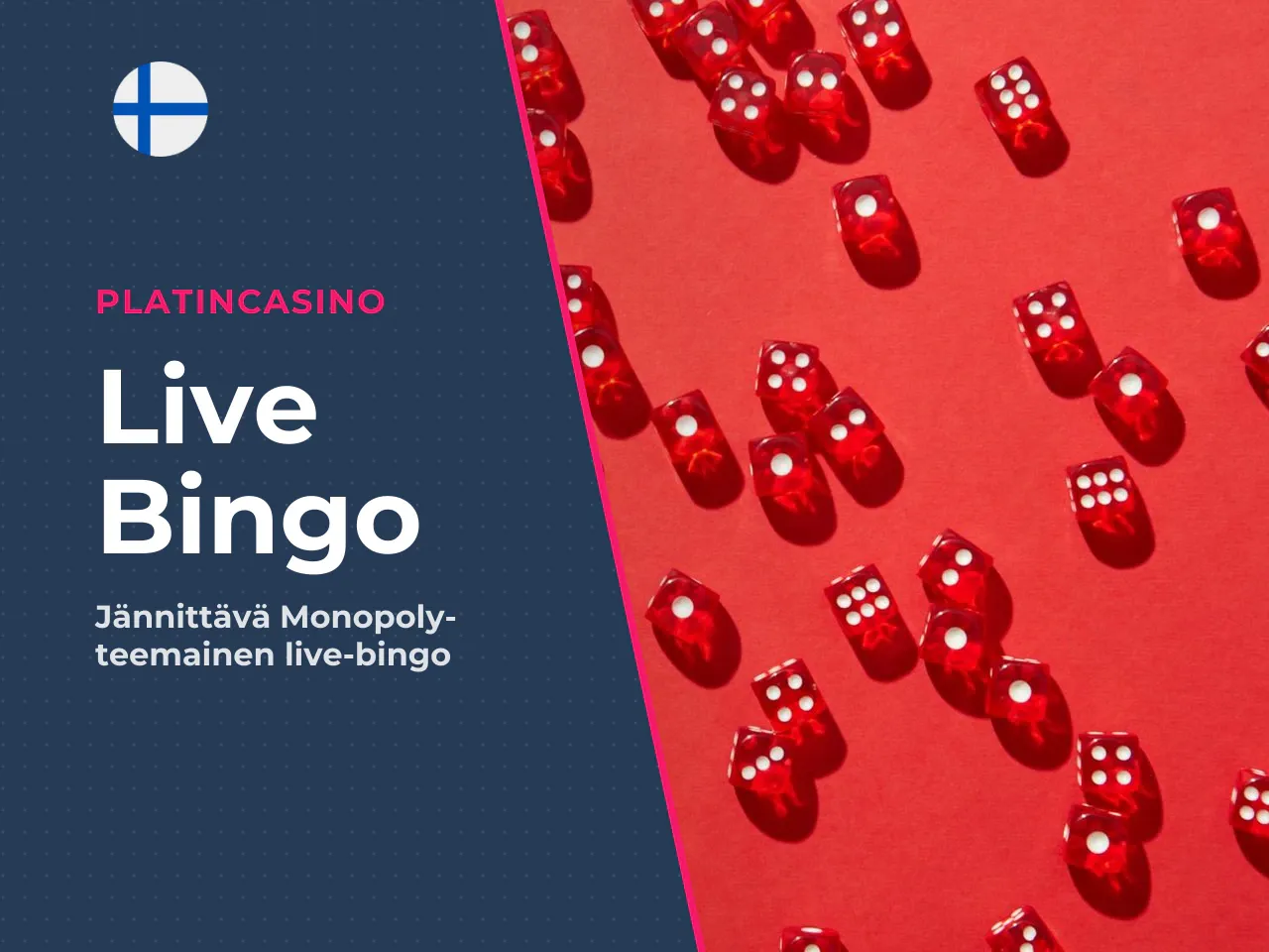 Bingo-tyylinen live-peli MONOPOLY-teemalla. Automaattinen lottotron arpoo