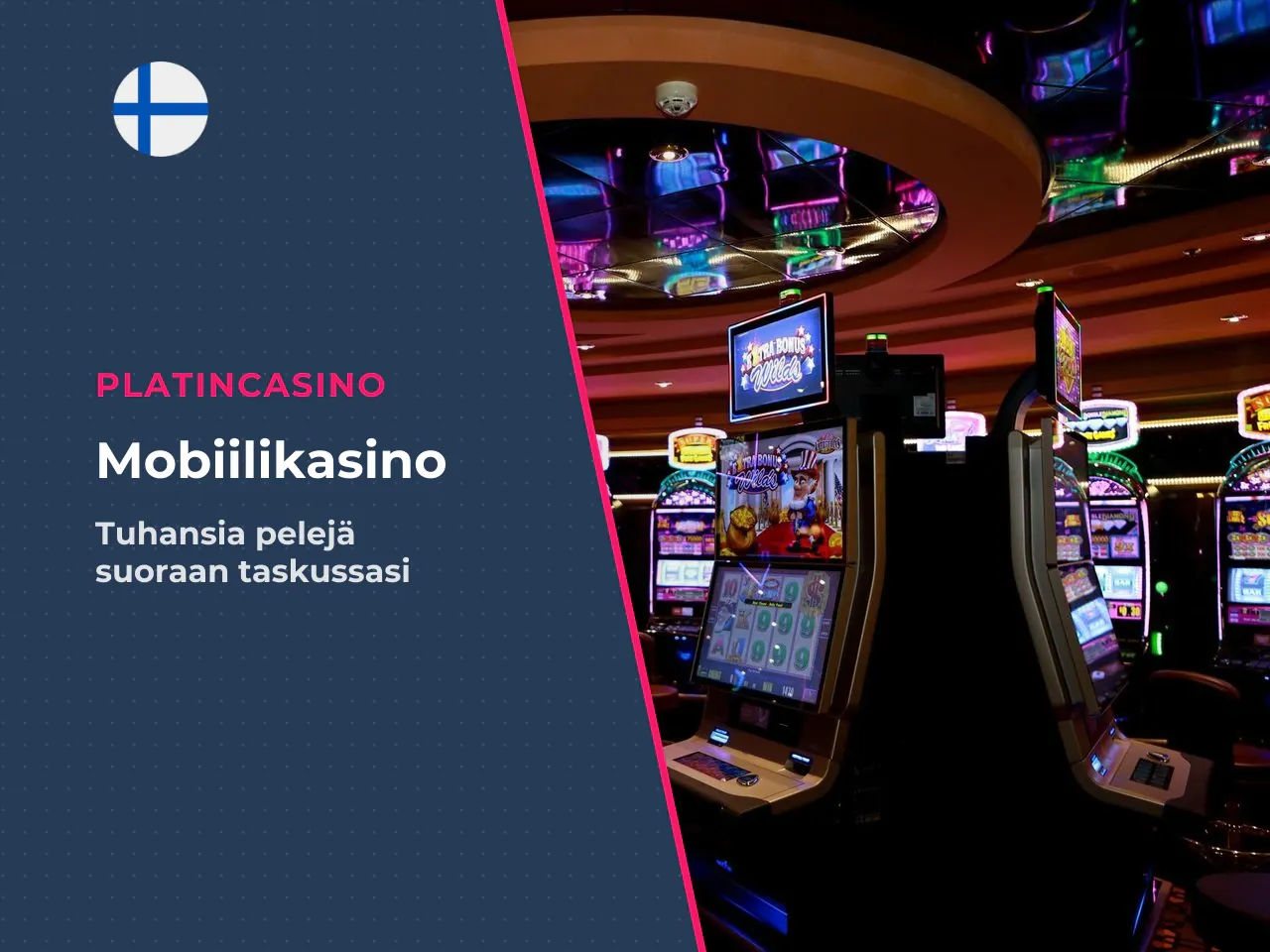 Pelit PlatinCasino appissa slotit, live-kasino ja